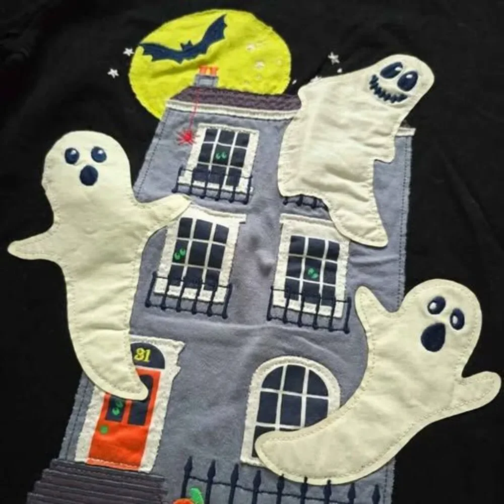 MINI BODEN Halloween Ghost Shirt Applique 11-12Y Boys